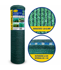 Plasa umbrire 120 g/mp, 1.7 x 50 m, verde